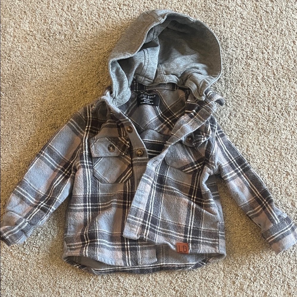 Little Bipsy Gray and Brown Plaid Jacket